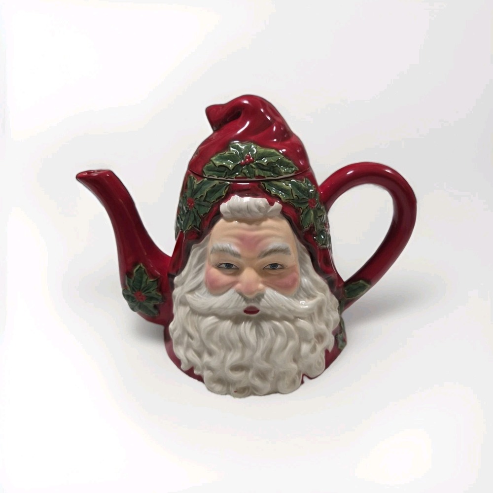 Burton + Burton Santa Claus Tea Pot 7.5" Tall Ceramic Porcelain